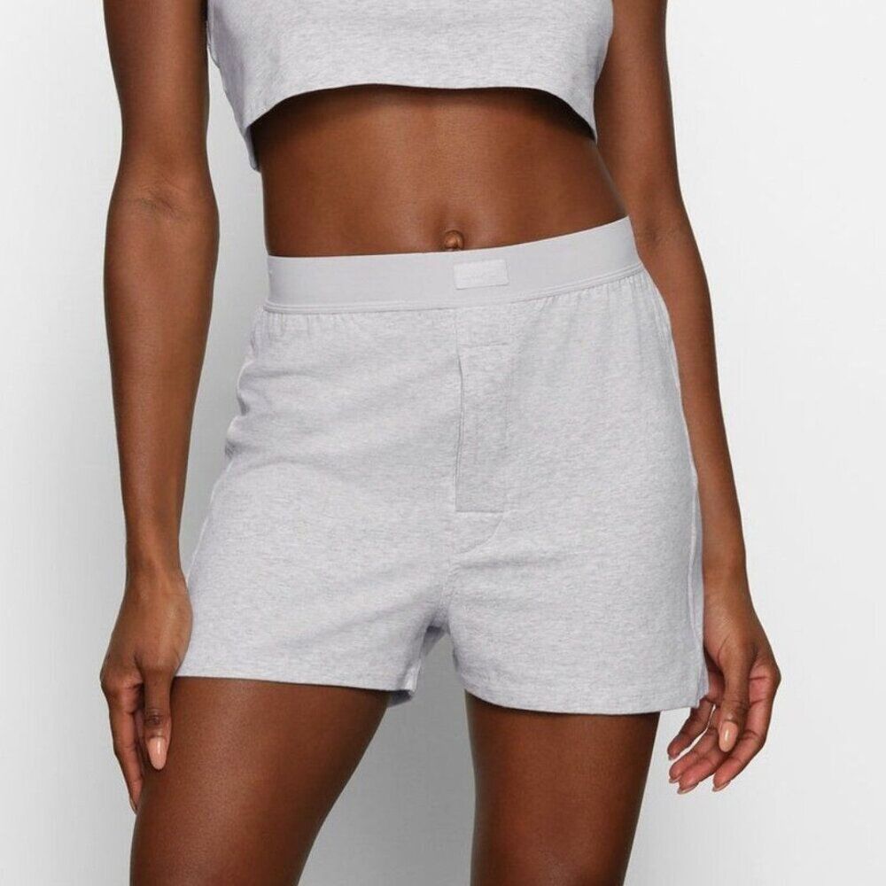 NWT Skims Boyfriend Loose Boxer in Light Heather Gray size xxs